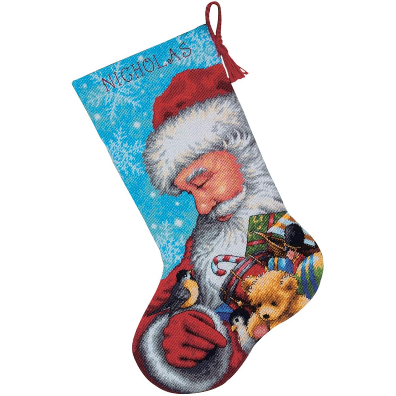 Dimensions® Stocking Needlepoint Kit, Santa & Toys Stitched In